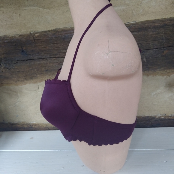 3/$10 Victoria's Secret Burgundy Halter Tie Bikini Top Size 34B - Picture 2 of 4